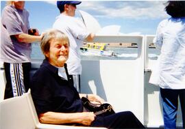 Photograph of Elisabeth Mann Borgese on a ferry