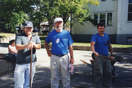 Photograph of David Michels, Bill Maes and an unidentified man at the Killam Web Café