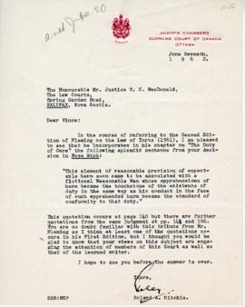 Two letters from Roland A. Ritchie