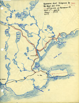 Map of Gammons Point Telephone Company's telephone line
