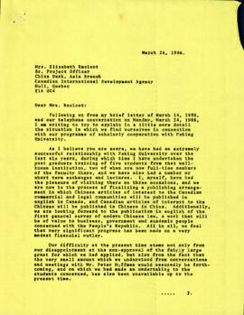 Ronald St. John Macdonald's correspondence regarding Shi Ying-Han's studies at Dalhousie University