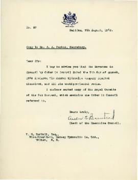 Correspondence between Thomas Head Raddall and Arthur S. Barnstead