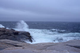 Photograph of crashing waves on the South Shore of Nova Scotia