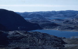Photograph of the mountainous landscape near Cape Dorset, Northwest Territories