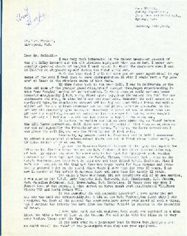 Correspondence between Thomas Head Raddall and J. J. Holmes
