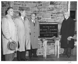 Photograph of the Cornerstone at Howe Hall the new Men's Residence
