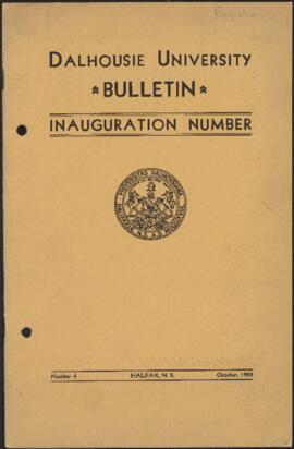 The inauguration of Carleton W. Stanley as President of Dalhousie University : Programme of Cerem...