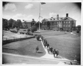 Photograph of a procession across Studley campus
