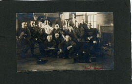 Photograph of a group of unidentified workers in the Dalhousie Unit at the No. 7 Overseas Station...