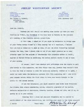 Correspondence between Thomas Head Raddall and Philip B. Whitehead