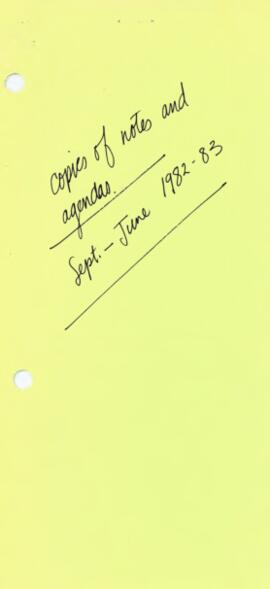 Agenda for Board of Directors meeting, September 9, 1982