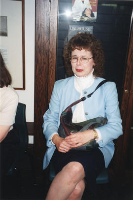 Photograph of Karen Chandler at Patricia Lutley's retirement party
