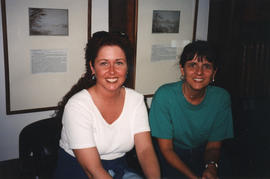 Photograph of Michelle Yetman and Wendy at Patricia Lutley's retirement party