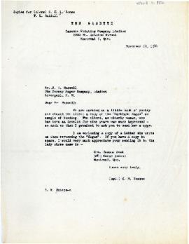 Correspondence between Thomas Head Raddall and G.H. Fensom
