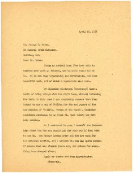 Correspondence between Thomas Head Raddall and George T. Bates