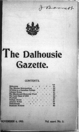The Dalhousie Gazette, Volume 36, Issue 2