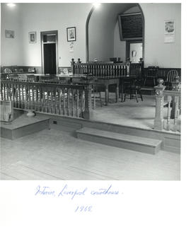 Photograph of the interior of the courthouse in Liverpool, Nova Scotia