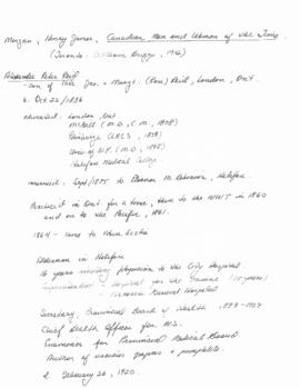 Handwritten research notes about Dr. Reid's contributions to Nova Scotia medical history