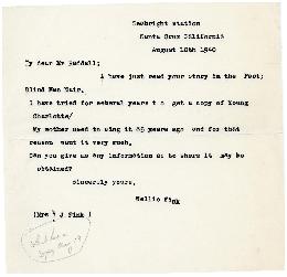 Correspondence between Thomas Head Raddall and Nellie Fink