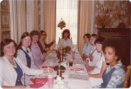 Photograph of Killam Library employees at a dining table