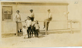Photograph of the Ritcey family at Station Number 4 near the east lighthouse on Sable Island