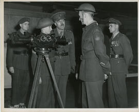 Photograph of Richard Roome, an unidentified officer, and three unidentified Halifax-based cadets...