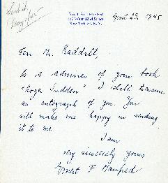 Correspondence between Thomas Head Raddall and Ernest F. Manfred