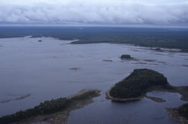 Aerial photograph of Tobeatic Lake, Tobeatic Wilderness Area, southwestern Nova Scotia