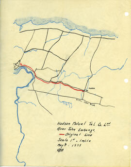 Map of Hodson Mutual Telephone Company's telephone line