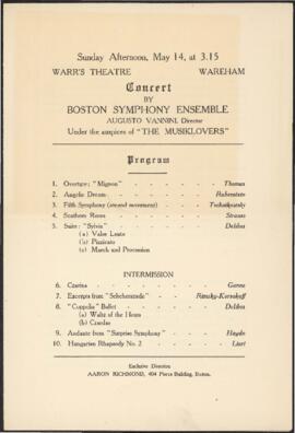 Concert by the Boston Symphony Ensemble