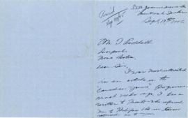 Correspondence between Thomas Head Raddall and Mrs. S. A. Rowan