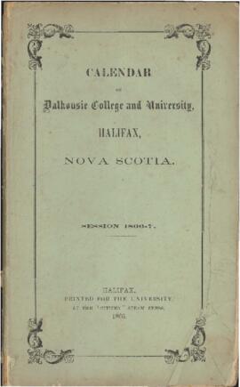 Calendar of Dalhousie College and University, Halifax, Nova Scotia : session 1866-1867