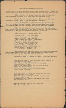The Song Fishermens' song sheet, number 1
