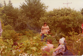 Photograph of Nolan Reilly addressing a seated group of attendees of the First Roscoe Fillmore Me...