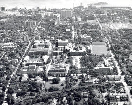 Photograph of an Aerial view of Dalhousie University campus looking north
