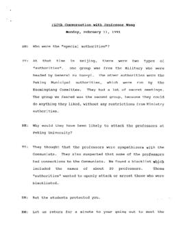Transcript of Ronald St. John Macdonald's Fifth Conversation with Professor Wang Tieya