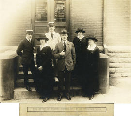 Photograph of the staff of Health Centre No. 2 at the entrance door