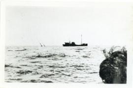 Photograph of the trawler Fabia trying to get the schooner Esperanto to the surface off Sable Island