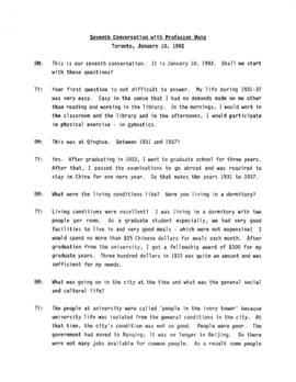 Transcript of Ronald St. John Macdonald's Eighth Conversation with Professor Wang Tieya : [later ...