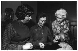 Photograph of Christine Irvine and 2 unidentified women at Shirreff Hall