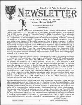 Faculty of Arts & Social Sciences Newsletter, Winter 1998