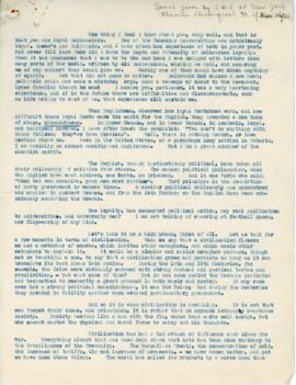 Carleton Stanley's address to the 1932 New York alumni banquet
