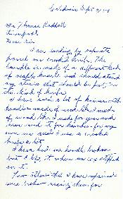 Correspondence between Thomas Head Raddall and A. D. Freeman