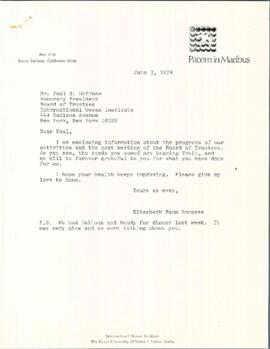 Correspondence between Elisabeth Mann Borgese and Paul G. Hoffman