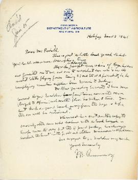 Correspondence between Thomas Head Raddall and M. Cumming