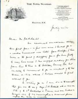Correspondence between Thomas Head Raddall and Roy B. Whitehead