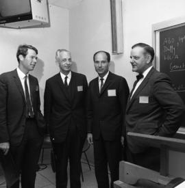 Photograph of Dr. J. R. Batchelor, Dr. Jean Dausset, Dr. Pavol Ivanyi, and Dr. John B. Dossetor