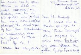 Correspondence between Thomas Head Raddall and Mrs. Alan Wilson