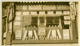 Photograph of a window display at the Owl Drug Store in Dartmouth, Nova Scotia