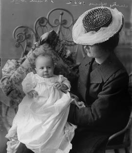 Photograph of Mrs. Lois Emma Sarah Whidden (Bigelow) and her baby Howard Kinsmen Whidden